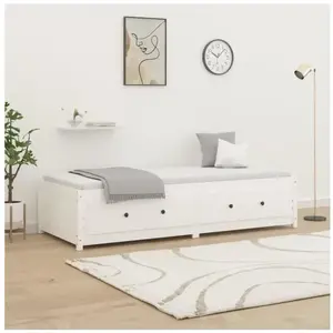 vidaXL Lit de jour Blanc 90x200 cm Bois de pin massif