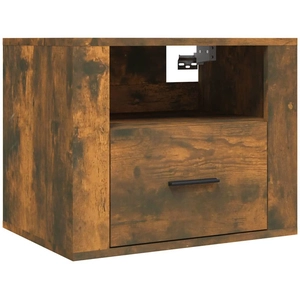 vidaXL Table de chevet murale Chêne fumé 50x36x40 cm pas cher