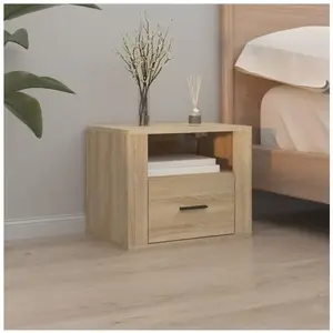 vidaXL Table de chevet murale Chêne sonoma 50x36x40 cm pas cher