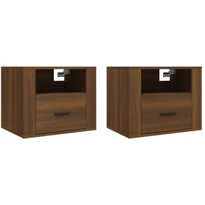 vidaXL Tables de chevet murales 2 pcs Chêne marron 50x36x40 cm pas cher
