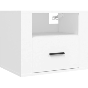 vidaXL Table de chevet murale Blanc 50x36x40 cm pas cher