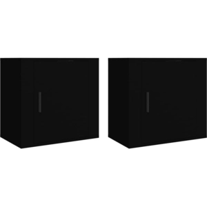 vidaXL Tables de chevet murales 2 pcs Noir 50x30x47 cm pas cher