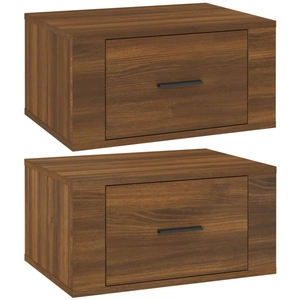 vidaXL Tables de chevet murales 2 pcs Chêne marron 50x36x25 cm pas cher