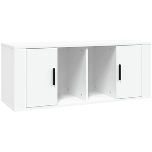vidaXL Meuble TV Blanc 100x35x40 cm Bois d'ingénierie pas cher