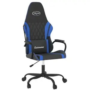 vidaXL Chaise de jeu Noir et bleu Similicuir pas cher