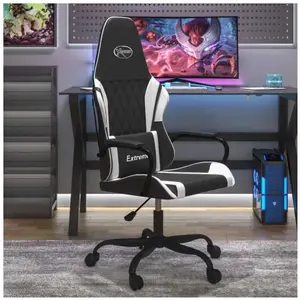 vidaXL Chaise de jeu Noir et blanc Similicuir pas cher