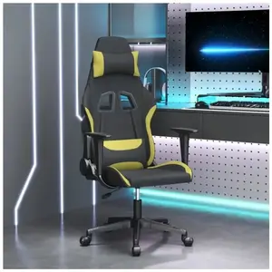 vidaXL Chaise de jeu Noir et vert clair Tissu pas cher