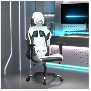 Comparateur de prix : vidaXL Chaise de jeu Blanc et noir Similicuir