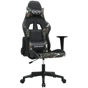 vidaXL Chaise de jeu Noir et camouflage Similicuir pas cher
