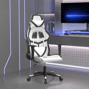 vidaXL Chaise de jeu Blanc et noir Similicuir pas cher