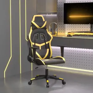 vidaXL Chaise de jeu Noir et doré Similicuir pas cher