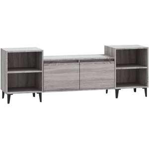 vidaXL Meuble TV Sonoma gris 160x35x55 cm Bois d'ingénierie pas cher