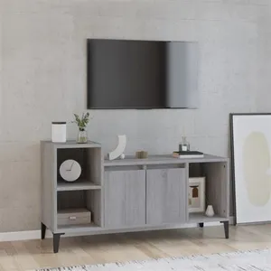 vidaXL Meuble TV Sonoma gris 100x35x55 cm Bois d'ingénierie pas cher