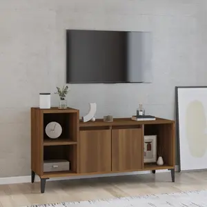vidaXL Meuble TV Chêne marron 100x35x55 cm Bois d'ingénierie pas cher