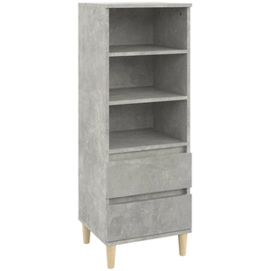 vidaXL Buffet haut Gris béton 40x36x110 cm Bois d'ingénierie pas cher