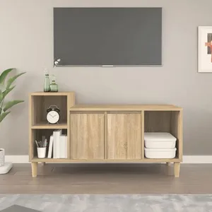 vidaXL Meuble TV Chêne sonoma 100x35x55 cm Bois d'ingénierie pas cher