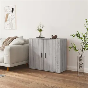 vidaXL Buffet Sonoma gris 80x33x70 cm Bois d'ingénierie pas cher