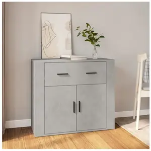 vidaXL Buffet Gris béton 80x33x70 cm Bois d'ingénierie pas cher