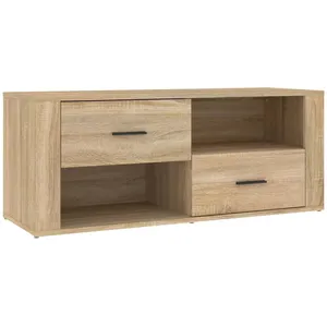 vidaXL Meuble TV Chêne sonoma 100x35x40 cm Bois d'ingénierie pas cher