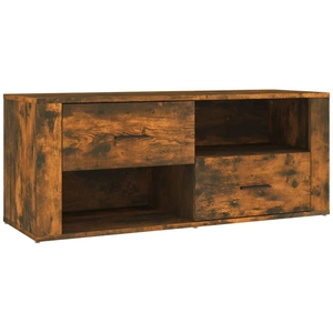 vidaXL Meuble TV Chêne fumé 100x35x40 cm Bois d'ingénierie pas cher