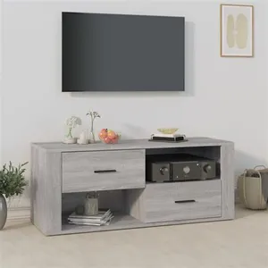 vidaXL Meuble TV Sonoma gris 100x35x40 cm Bois d'ingénierie pas cher