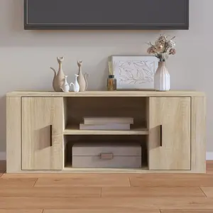 vidaXL Meuble TV Chêne sonoma 100x35x40 cm Bois d'ingénierie pas cher