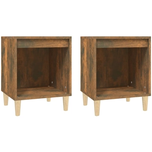vidaXL Table de chevet Chêne fumé 40x35x50 cm pas cher