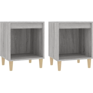 vidaXL Tables de chevet 2 pcs Sonoma gris 40x35x50 cm pas cher
