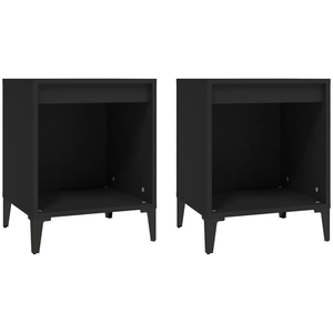 vidaXL Tables de chevet 2 pcs Noir 40x35x50 cm pas cher