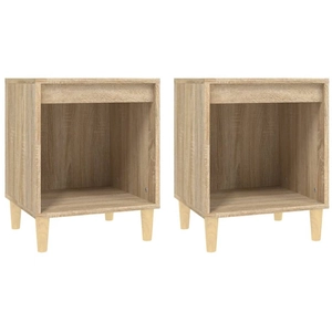 vidaXL Tables de chevet 2 pcs Chêne sonoma 40x35x50 cm pas cher