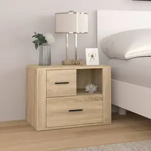 vidaXL Table de chevet Chêne sonoma 60x36x45 cm Bois d'ingénierie pas cher