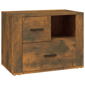 vidaXL Table de chevet Chêne fumé 60x36x45 cm Bois d'ingénierie pas cher