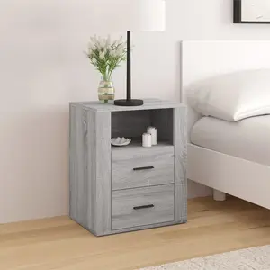 vidaXL Table de chevet Sonoma gris 50x36x60 cm Bois d'ingénierie pas cher