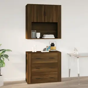 vidaXL Armoire murale Chêne marron 80x33x80 cm Bois d'ingénierie pas cher