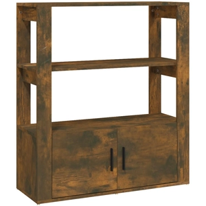 vidaXL Buffet Chêne fumé 80x30x90 cm Bois d'ingénierie pas cher