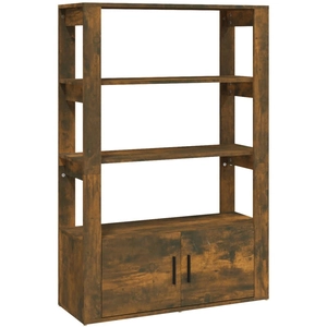 vidaXL Buffet Chêne fumé 80x30x119,5 cm Bois d'ingénierie pas cher