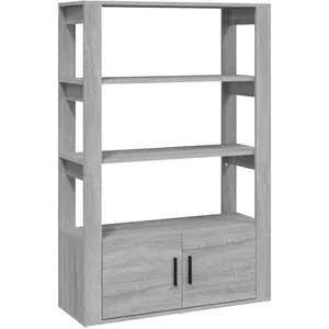vidaXL Buffet Sonoma gris 80x30x119,5 cm Bois d'ingénierie pas cher