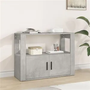 vidaXL Buffet Gris béton 80x30x60 cm Bois d'ingénierie pas cher