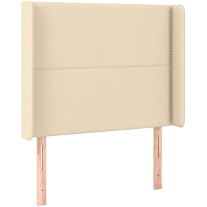 vidaXL Tête de lit avec oreilles Crème 103x16x118/128 cm Tissu pas cher