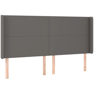 vidaXL Tête de lit avec oreilles Gris 163x16x118/128 cm Similicuir pas cher