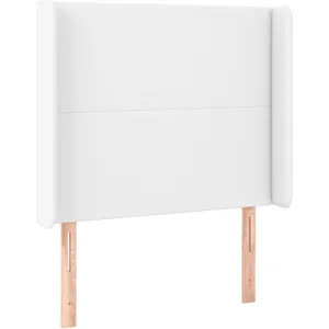 vidaXL Tête de lit avec oreilles Blanc 83x16x118/128 cm Similicuir pas cher