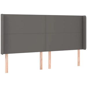 vidaXL Tête de lit avec oreilles Gris 203x16x118/128 cm Similicuir pas cher