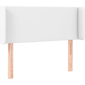 vidaXL Tête de lit avec oreilles Blanc 93x16x118/128 cm Similicuir pas cher