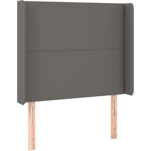 vidaXL Tête de lit avec oreilles Gris 93x16x118/128 cm Similicuir pas cher