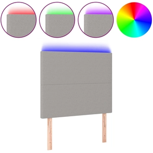 vidaXL Tête de lit à LED Gris clair 200x5x78/88 cm Tissu pas cher