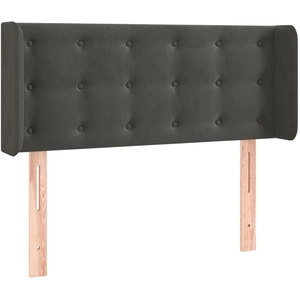 vidaXL Tête de lit avec oreilles Gris foncé 183x16x118/128 cm Velours pas cher