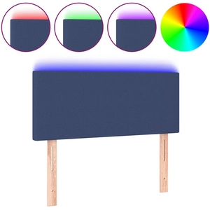 vidaXL Tête de lit à LED Bleu 100x5x78/88 cm Tissu pas cher