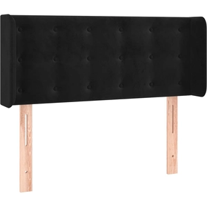 vidaXL Tête de lit avec oreilles Noir 183x16x118/128 cm Velours pas cher