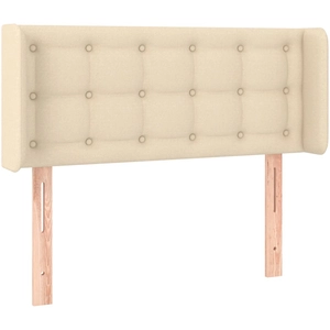 vidaXL Tête de lit avec oreilles Crème 147x16x118/128 cm Tissu pas cher