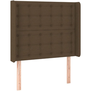vidaXL Tête de lit avec oreilles Marron foncé 93x16x118/128 cm Tissu pas cher